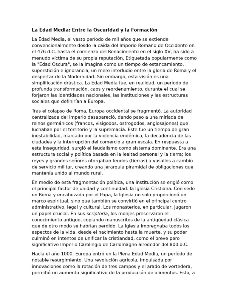 La Transformación de la Edad Media | PDF | Edades medias | imperio Romano