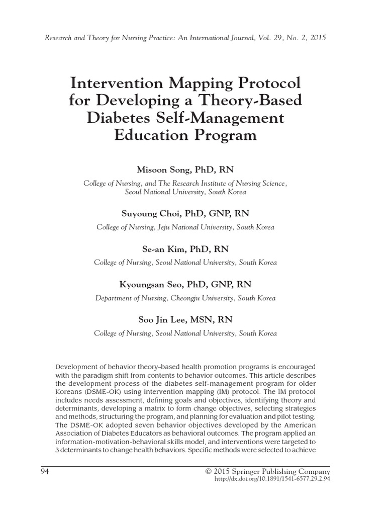 Theory-Based Diabetes Self-Management Program | PDF | Glycated ...