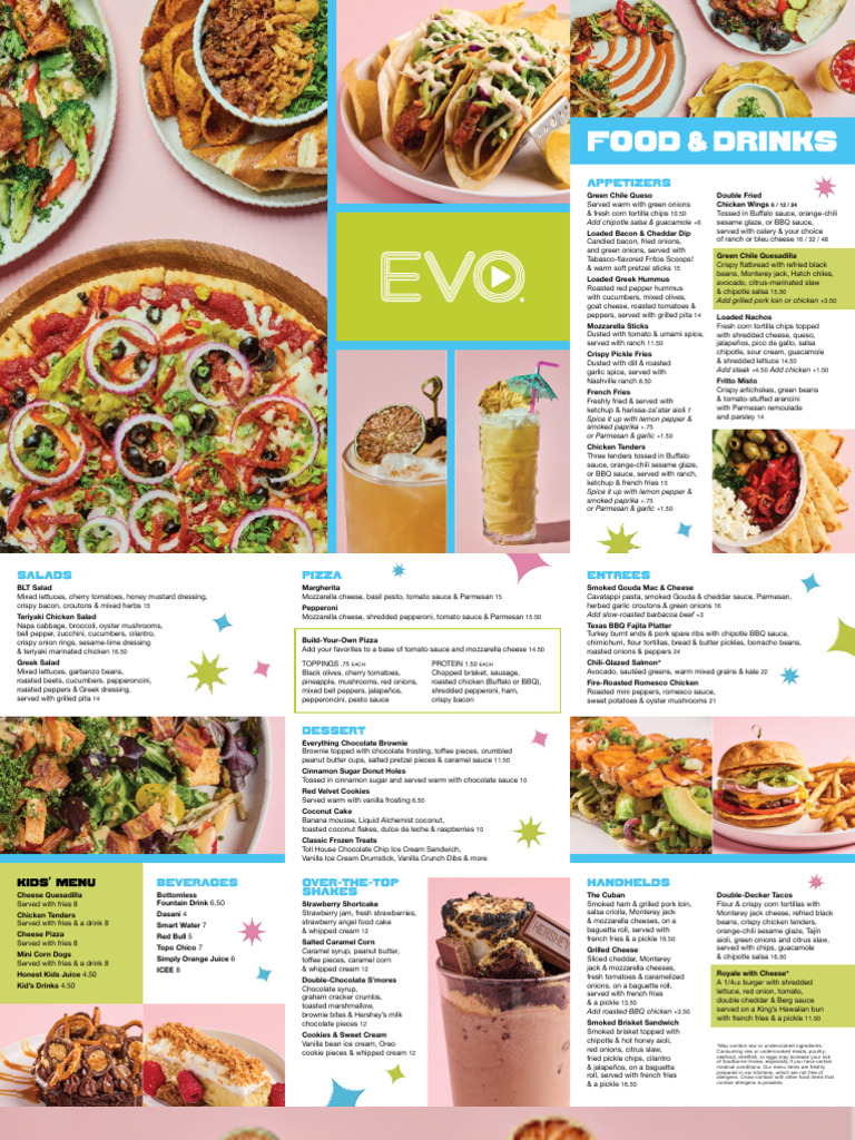 Evo San Marcos Menu Overview | PDF | Martini (Cocktail) | Sauce