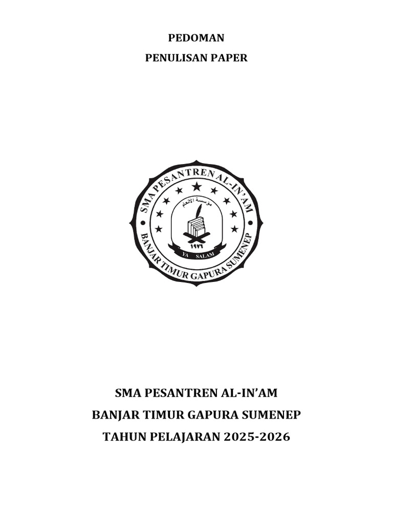 Pedoman Penulisan Paper SMA AL-In'Am (1) | PDF