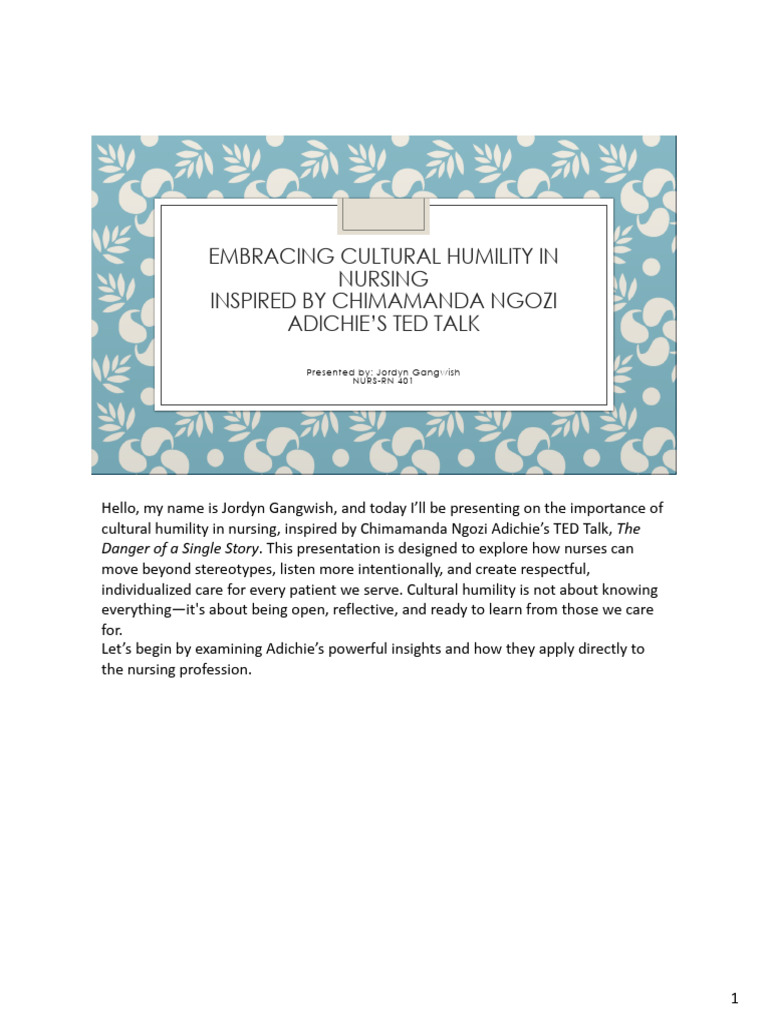 Cultural Humility in Nursing | PDF | Nursing | Cognition