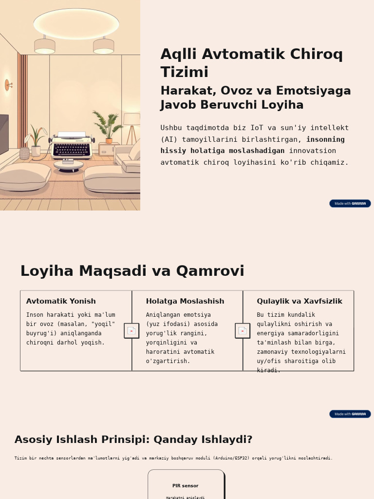 Aqlli Avtomatik Chiroq Tizimi | PDF