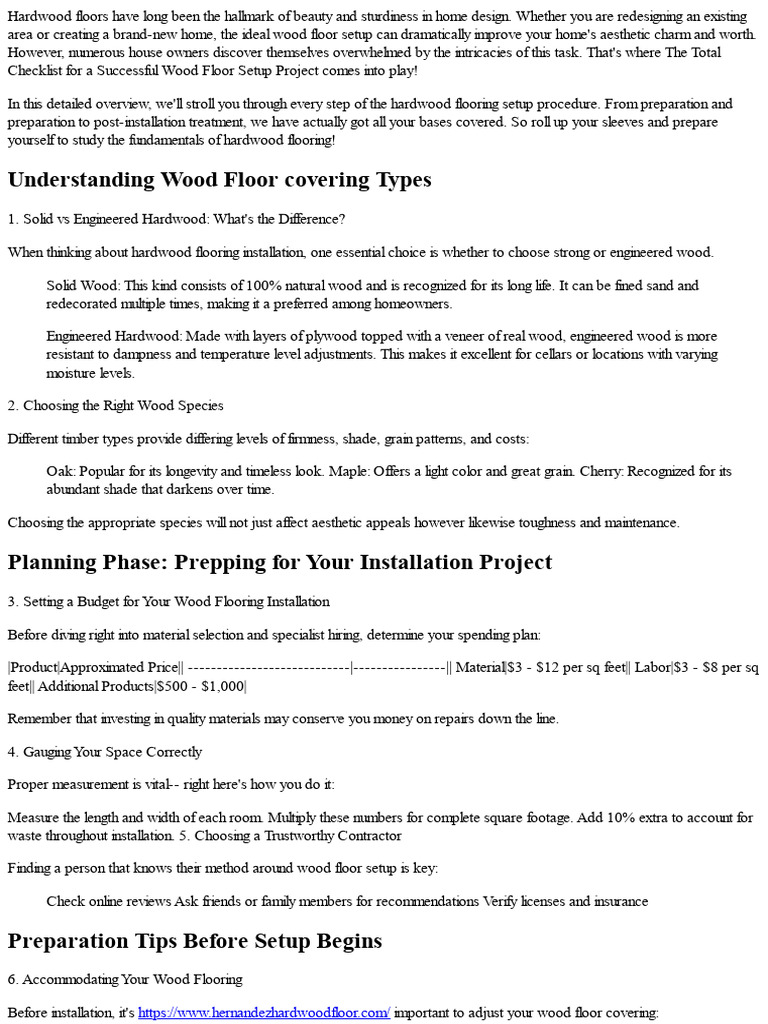 The Full Checklist For A Successful Hardwood Flooring Setup Project ...