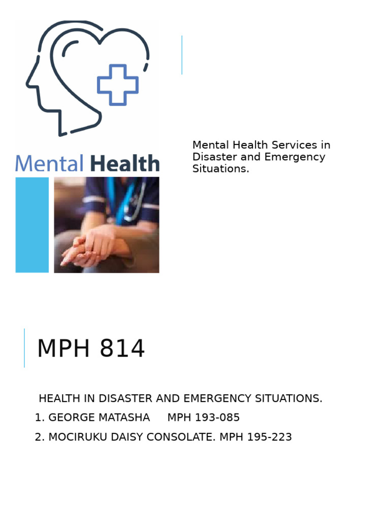 Mental Health in Disaster Response | PDF | Mental Health ...
