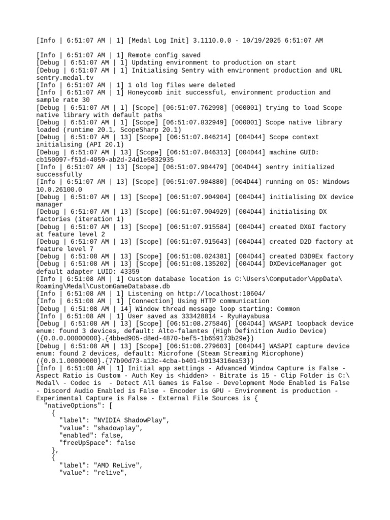 Medal App Initialization Log | PDF | Computer Hardware | Computer ...