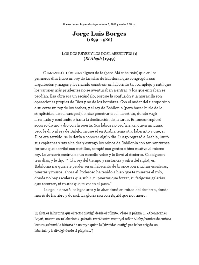 Borges-Los Dos Reyes y Los Dos Laberintos | PDF | Babilonia
