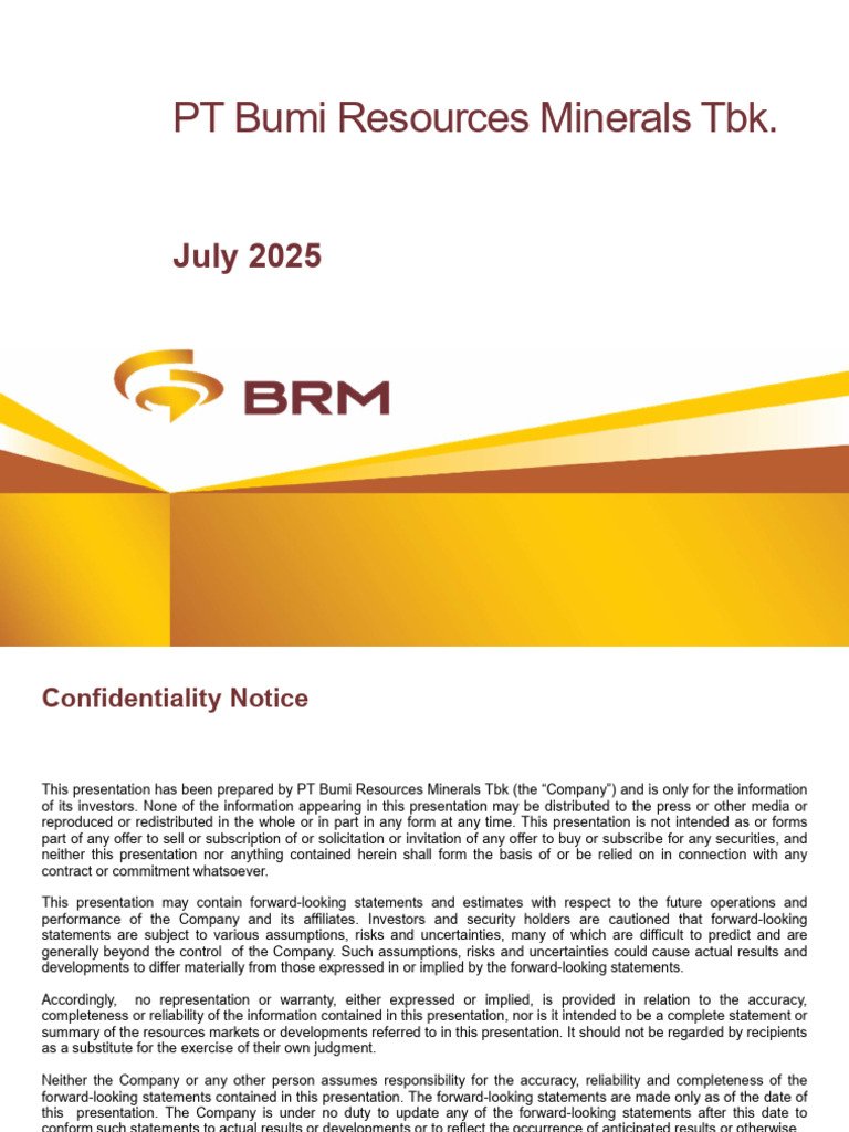Bumi Resources Minerals Investor Presentation | PDF | Mining | Ore