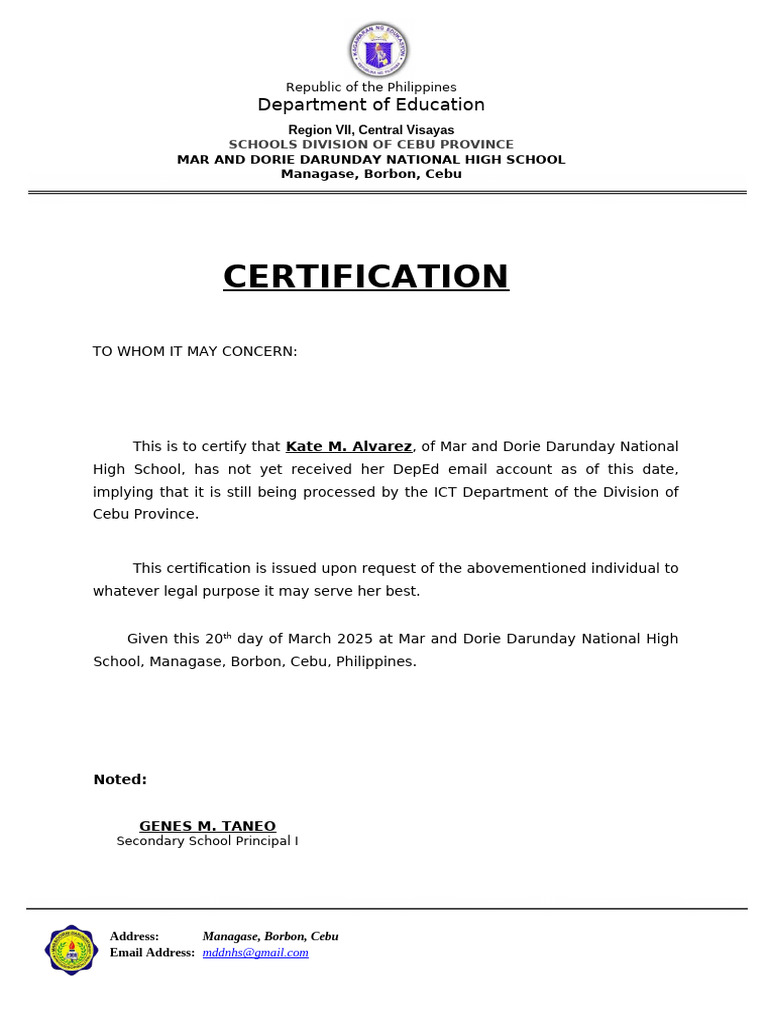 Certification | PDF