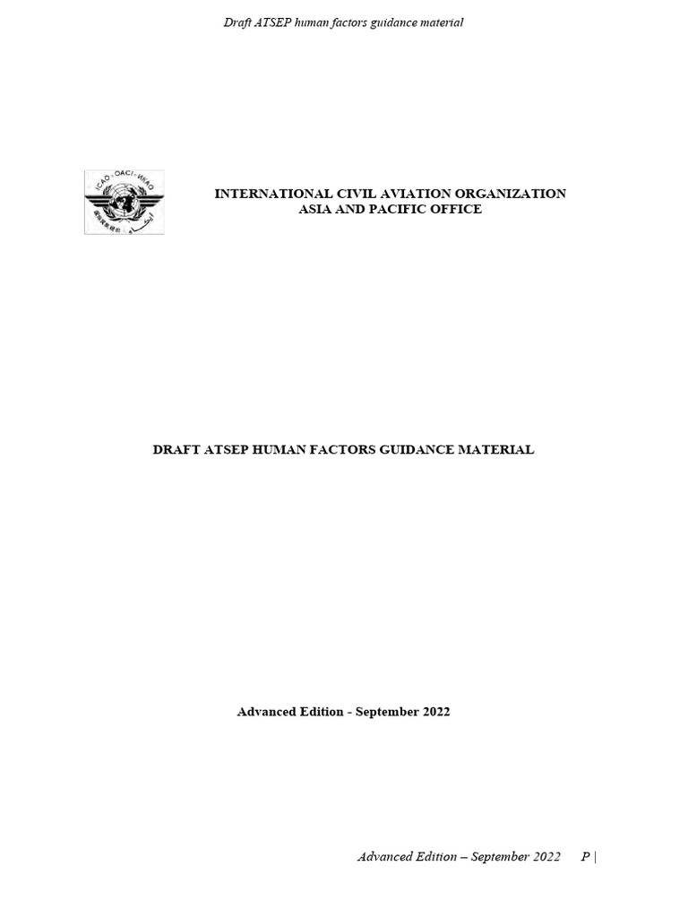 Atsep - Human Factors Guidance Material - 1draft | PDF | Air Traffic ...
