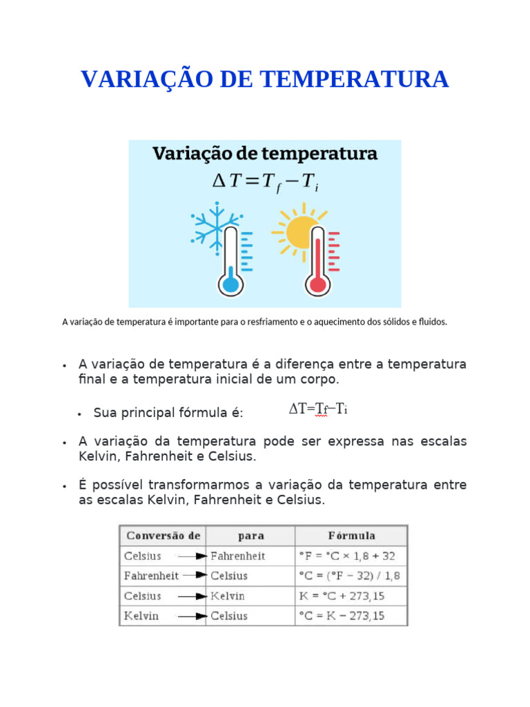 Variação de Temperatura | PDF