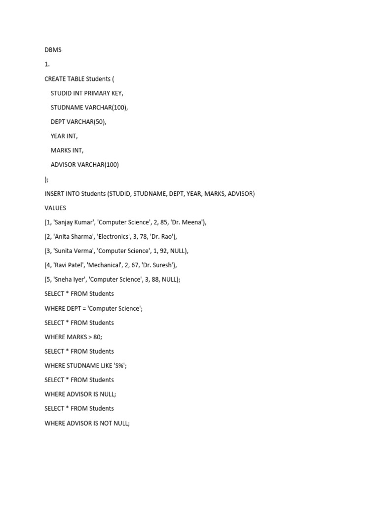 SQL Database Management System Overview | PDF | Sql | Data Management