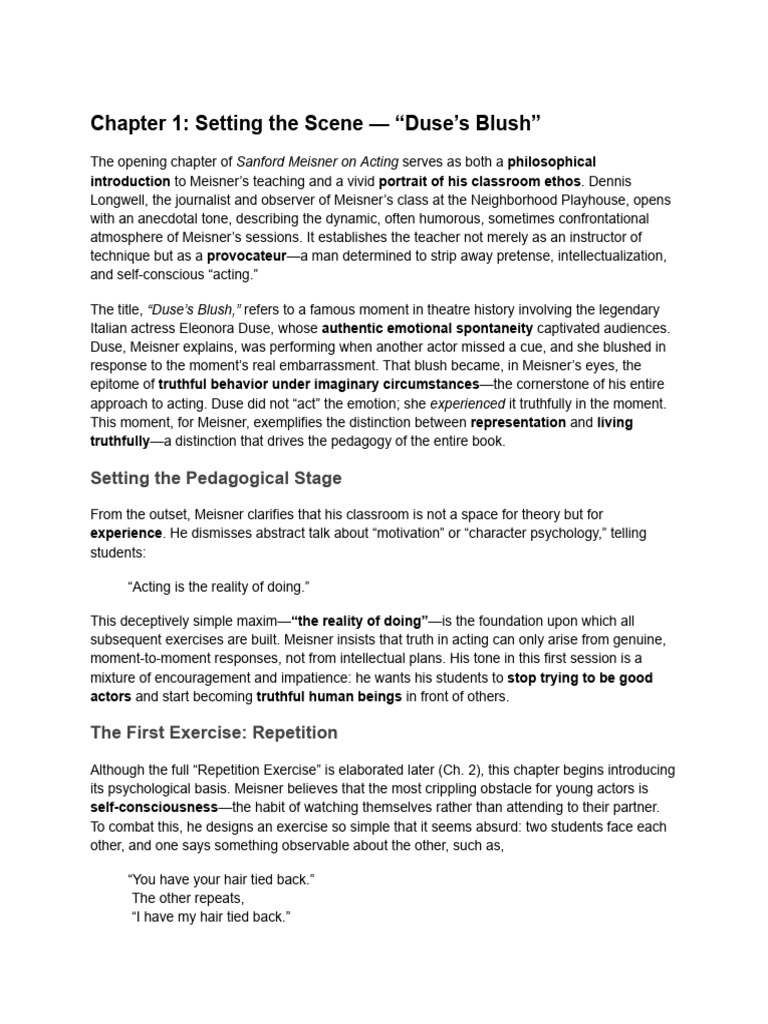 Meisner's Truthful Acting Method | PDF | Truth | Emotions