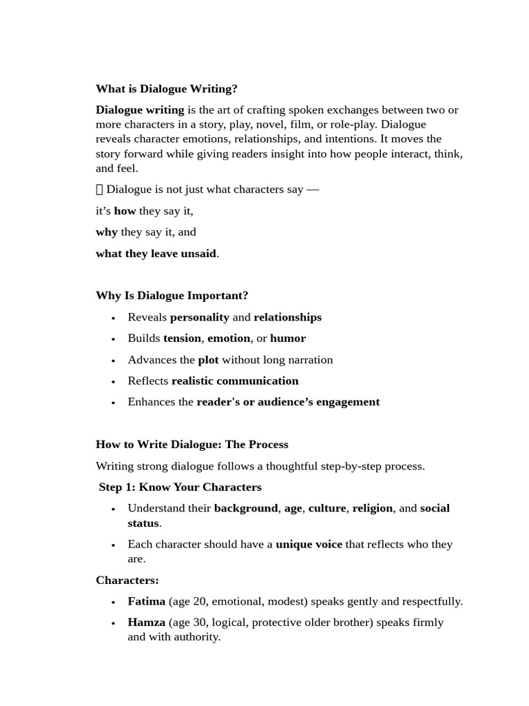 What Is Dialogue Writing | PDF | Narration