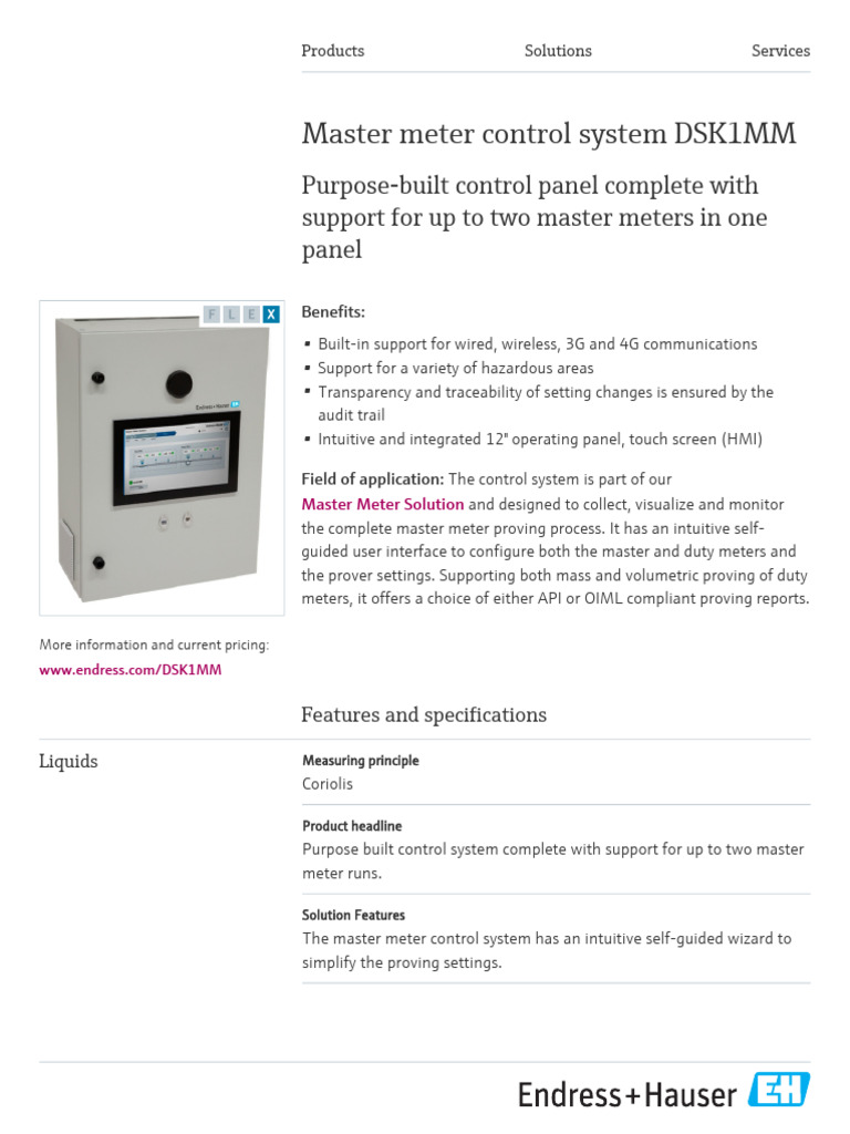 Master Meter Control System DSK1MM | PDF | User Interface | Power Supply