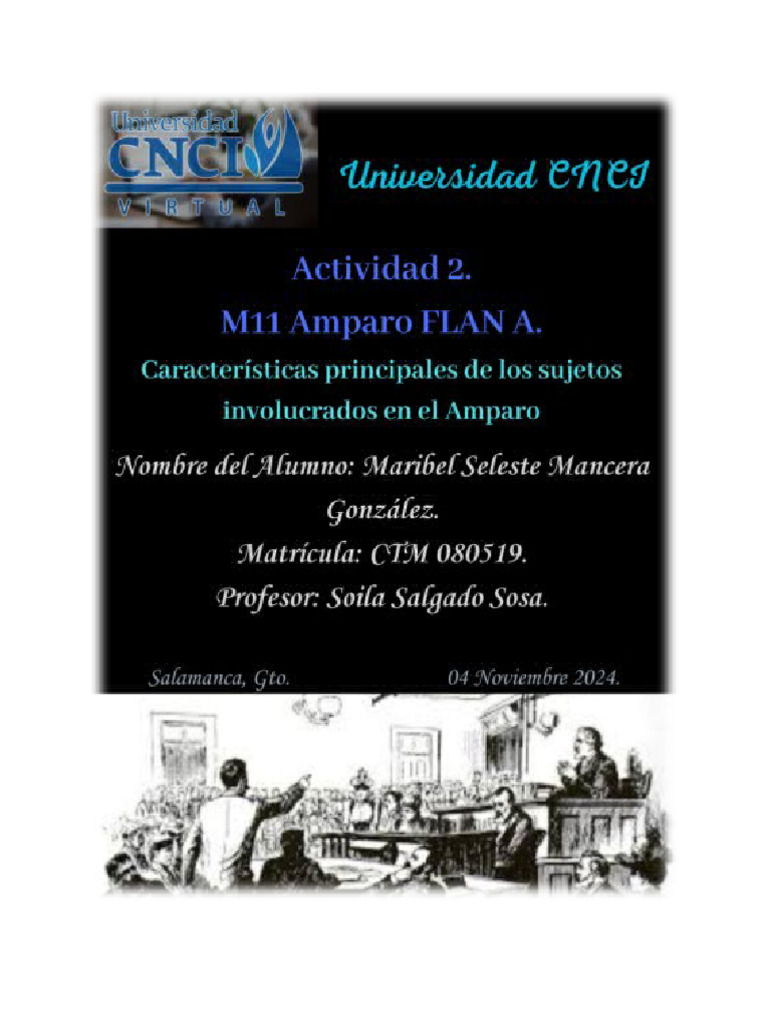 2da Actividad M11 Amparo FLN A | PDF | Caso de ley | Derecho Constitucional