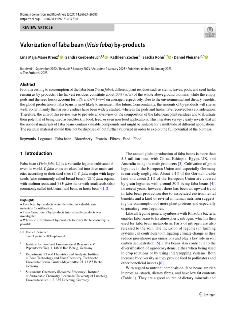 Valorizing Faba Bean By-Products | PDF | Legume | Bean