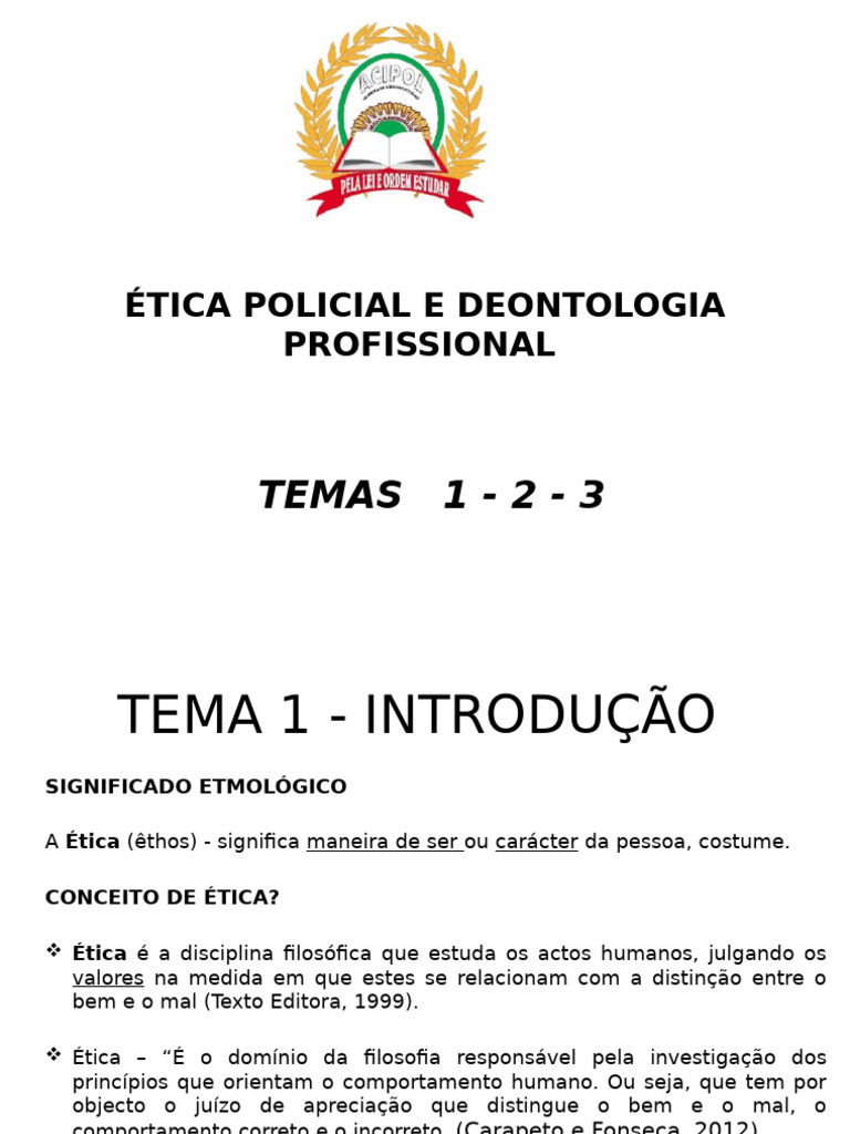 Tema 1 a 3 | PDF | Moralidade | Família