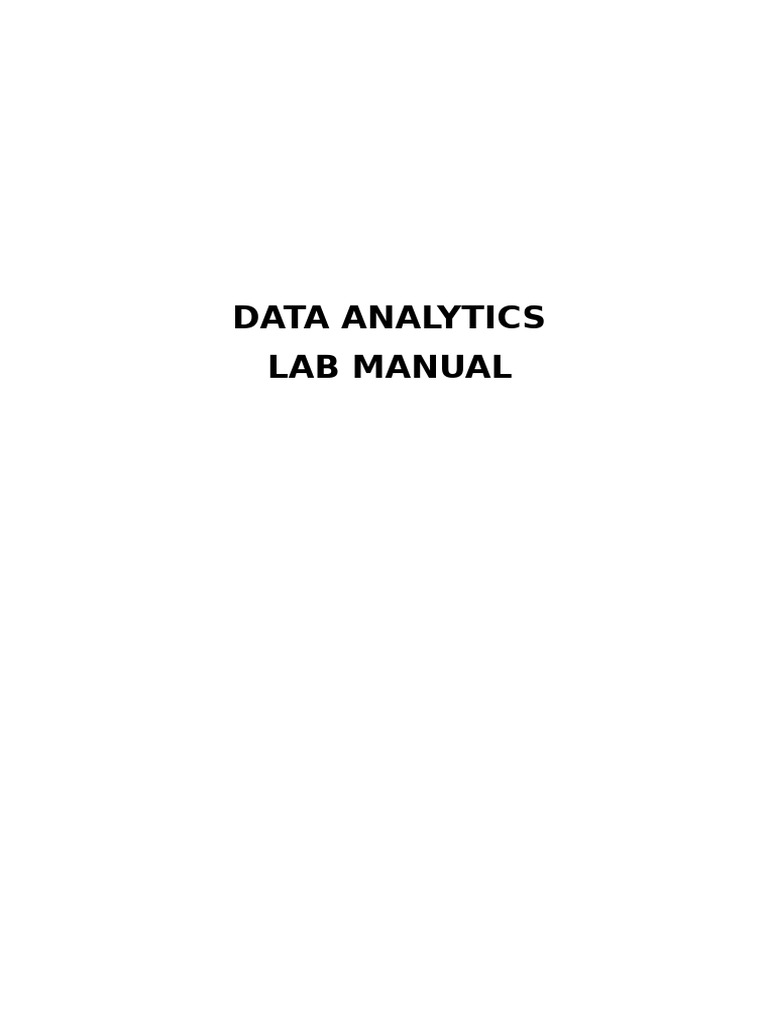 Data Analytics Lab Manual: Preprocessing | PDF | Mean Squared Error ...