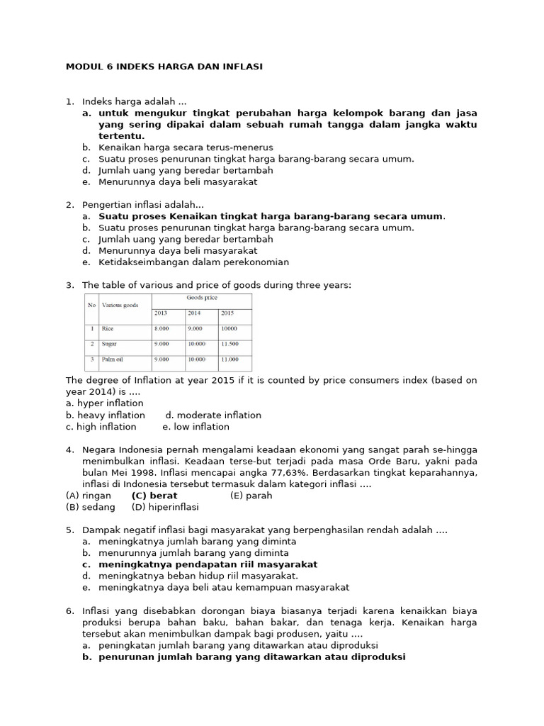 Indeks Harga dan Inflasi di Indonesia | PDF
