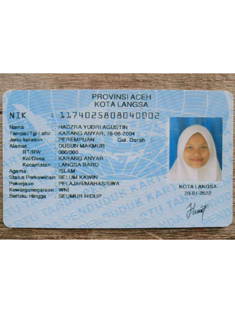 KTP - Hadzra Yudri Agustin | PDF
