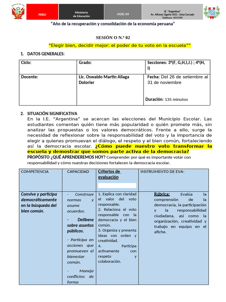 Voto Responsable en la Escuela | PDF | Democracia | Ideologías políticas