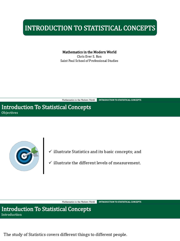 Introduction to Statistical Concepts | PDF | Statistics | Level Of ...
