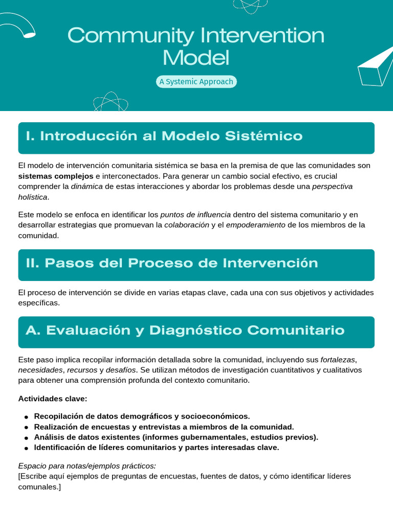 Intervención Comunitaria: Modelo Sistémico | PDF | Investigación ...