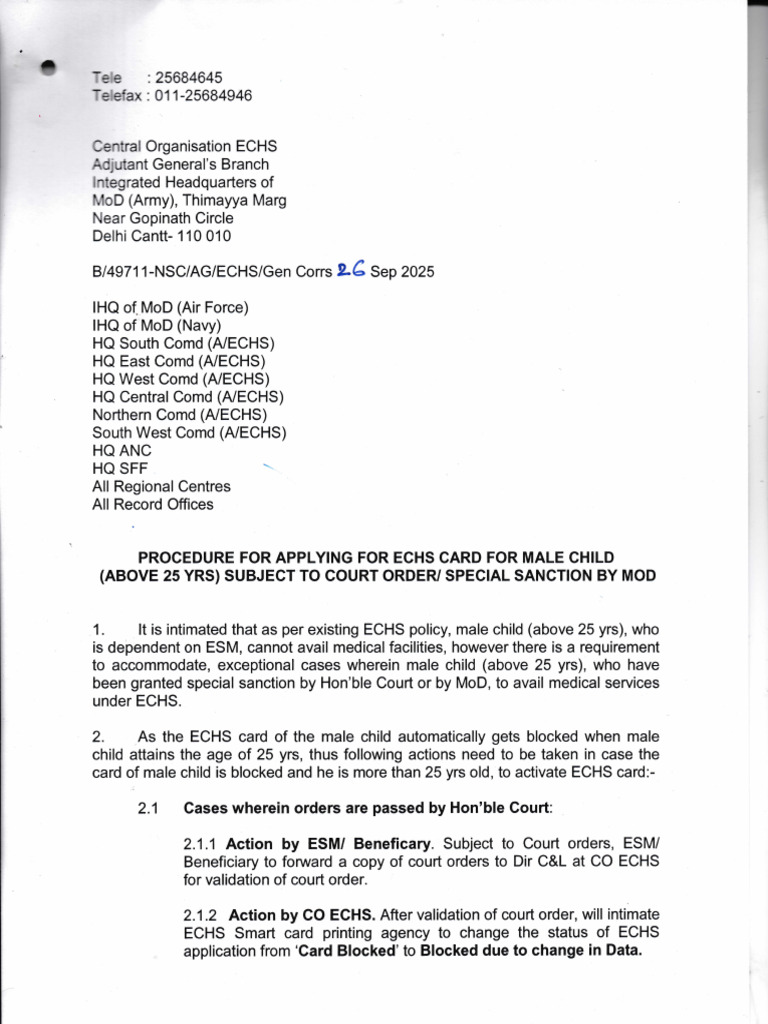 ECHS Card Application Procedure for Male Dependents | PDF | Access Control