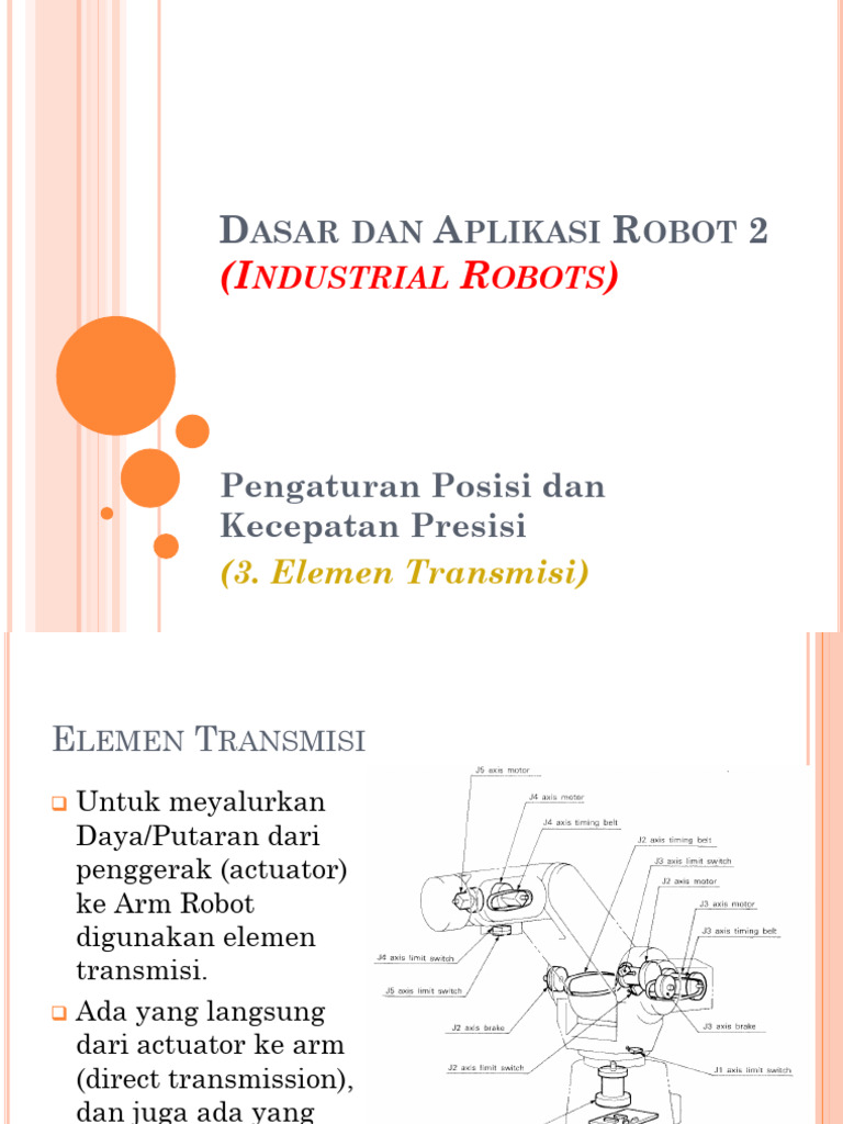 Elemen Transmisi pada Robot Industri | PDF