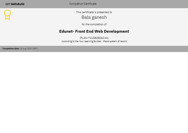 Front End Web Development Certificate | PDF