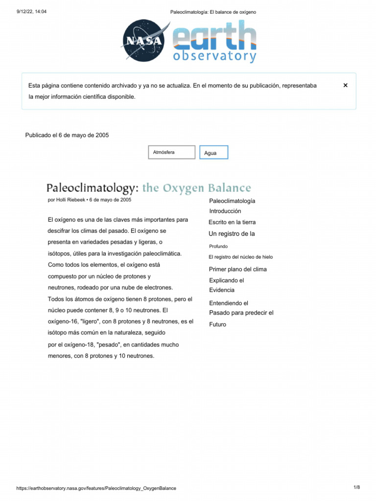 Paleoclimatology - The Oxygen Balance | PDF | Agua | Vapor de agua