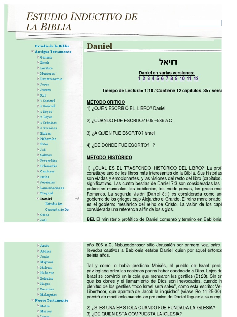 Estudio Inductivo del Libro de Daniel | PDF | Daniel (figura bíblica ...