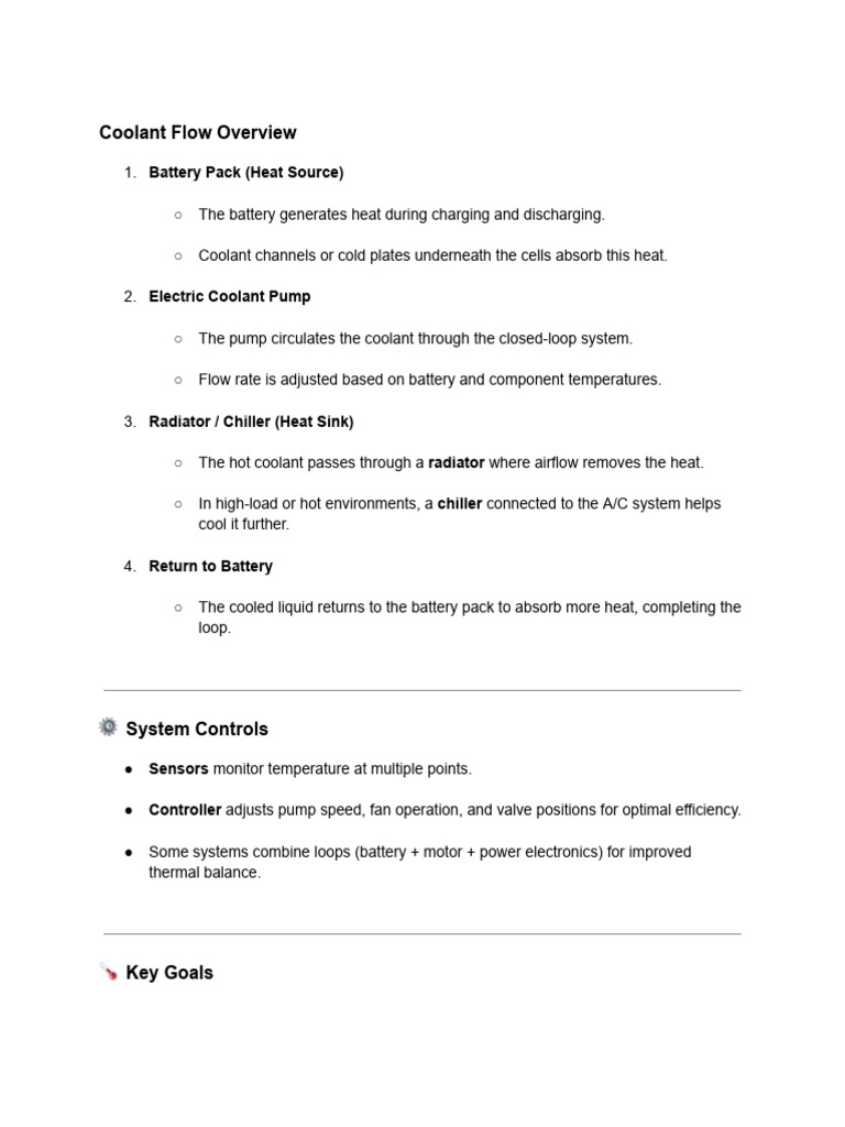Coolant Flow System for Battery Cooling | PDF