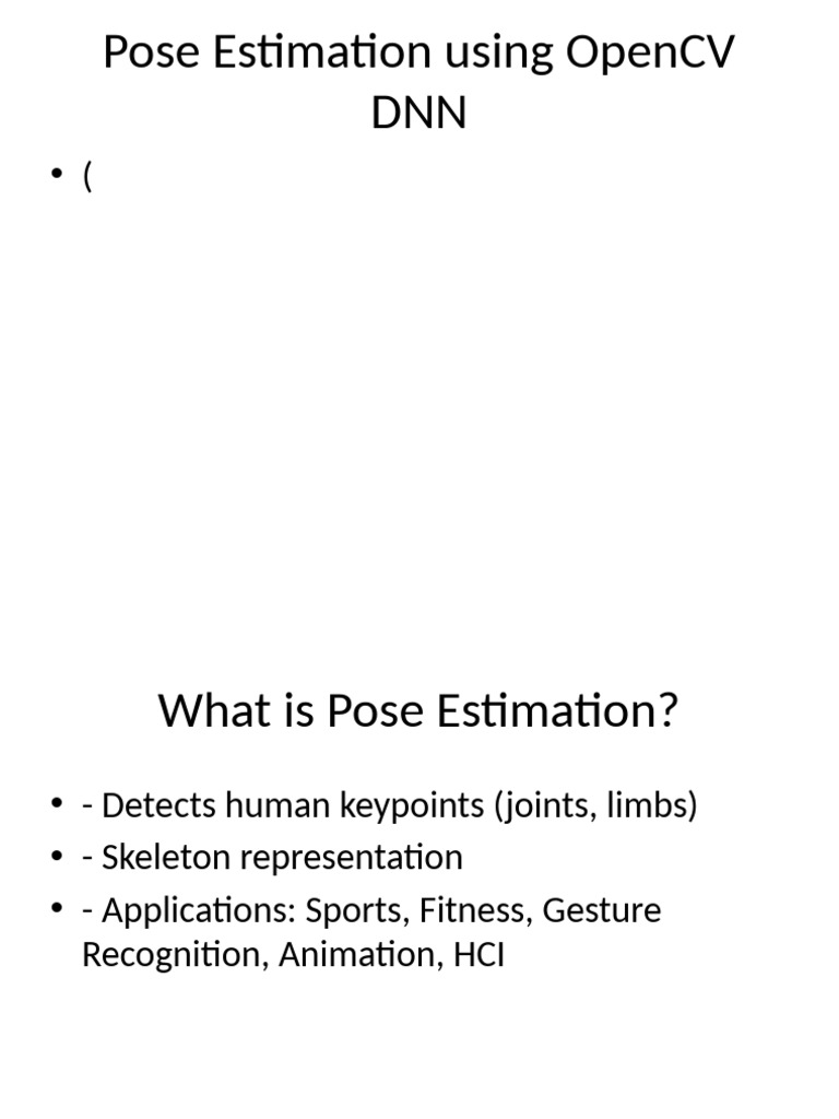 OpenCV Pose Estimation with OpenPose | PDF