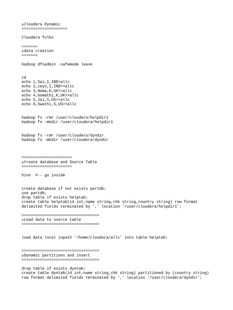Dynamic Hive Partitioning Guide | PDF
