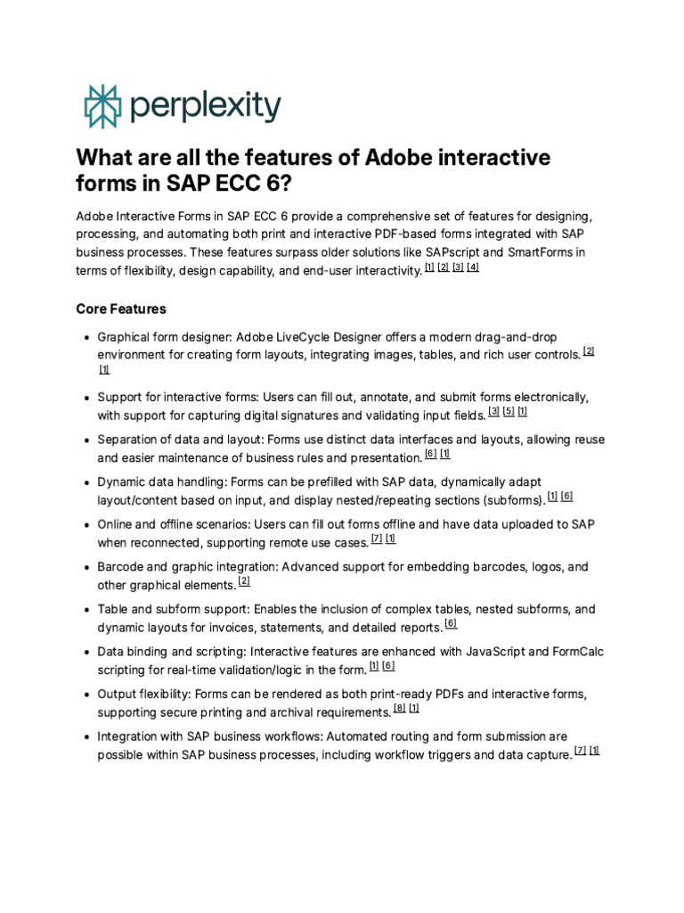 Adobe Interactive Forms Features in SAP | PDF | Computing | Software