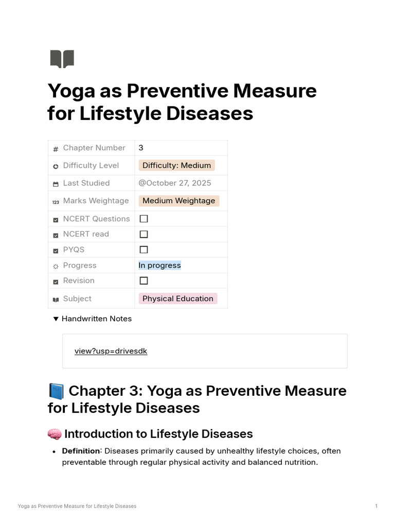 Yoga As Preventive Measure For Lifestyle Diseases | PDF | Hypertension ...
