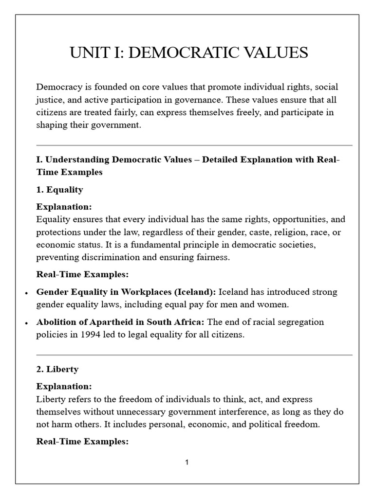 Core Democratic Values Explained | PDF | Experiment | Hypothesis