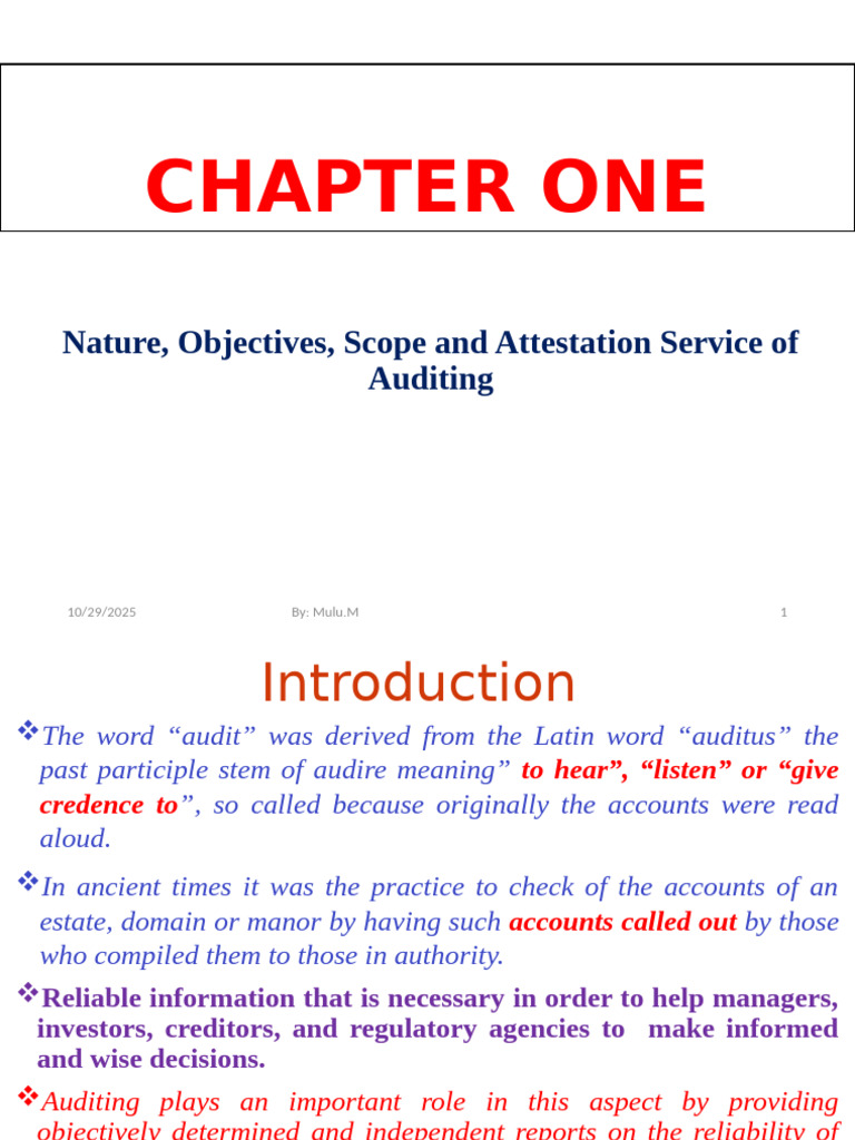 Chapter One-Edited | PDF | Audit | Internal Audit