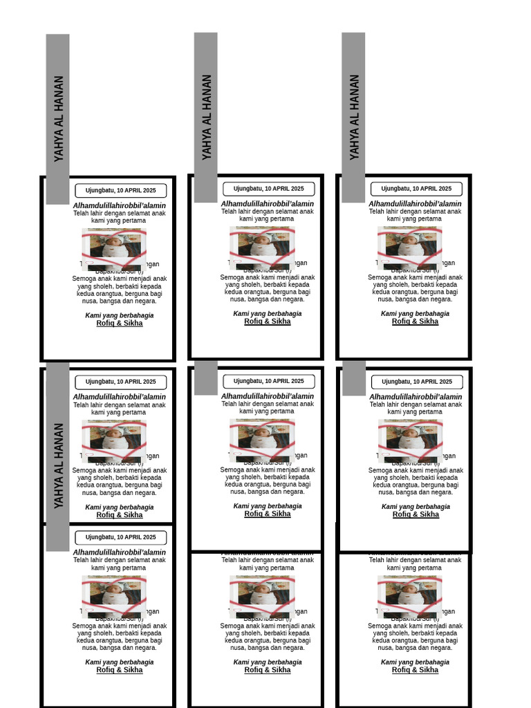 Kelahiran Anak Pertama Rofiq & Sikha | PDF
