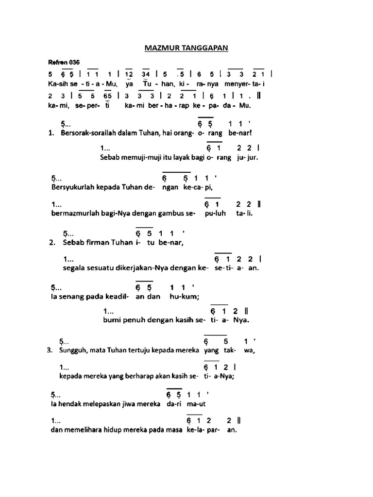 Mazmur Tanggapan | PDF