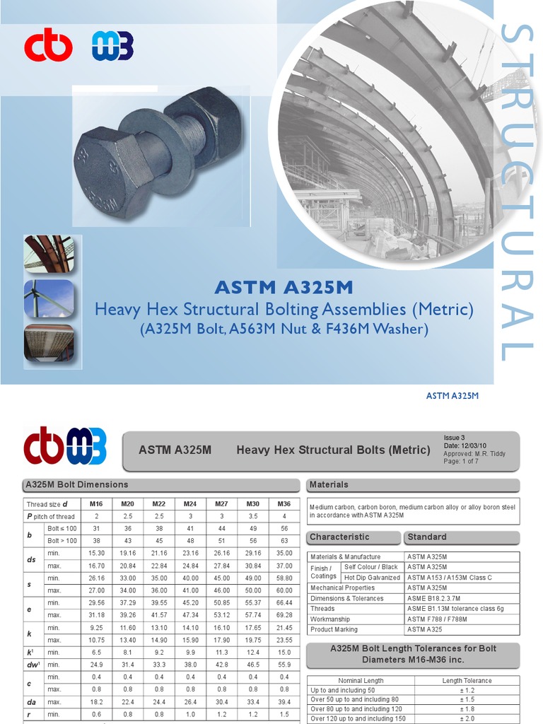 Astm A325m | PDF | Screw | Metalworking