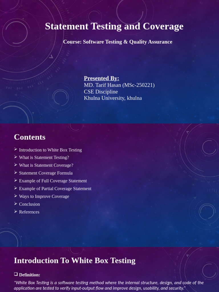 Statement Testing and Coverage | PDF | Software Testing | Software ...