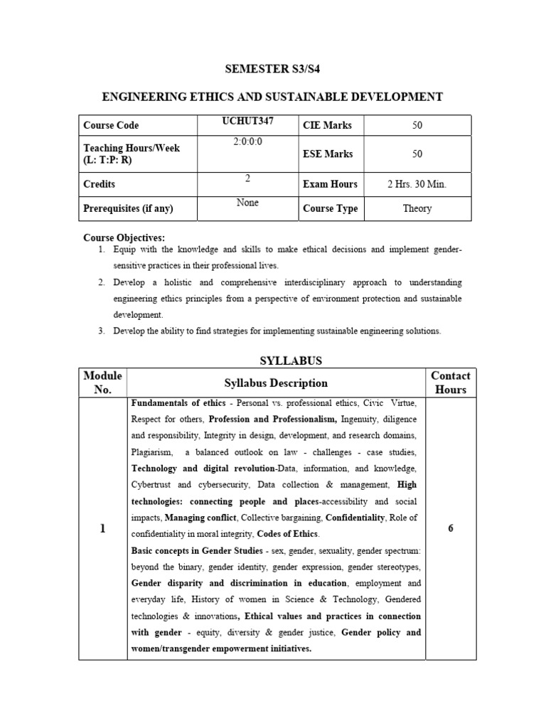 Engineering Ethics for Sustainable Development | PDF | Sustainability ...