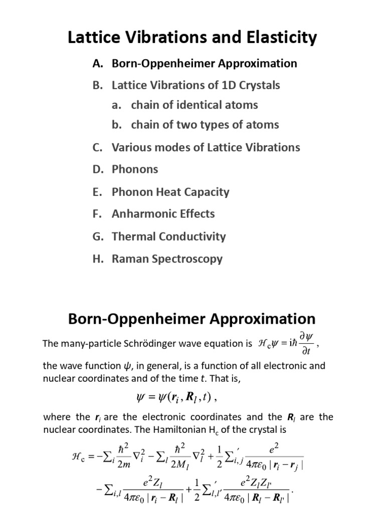 Chapter 6 - SSP - Lattice Vibrations (2025) | PDF | Phonon | Normal Mode