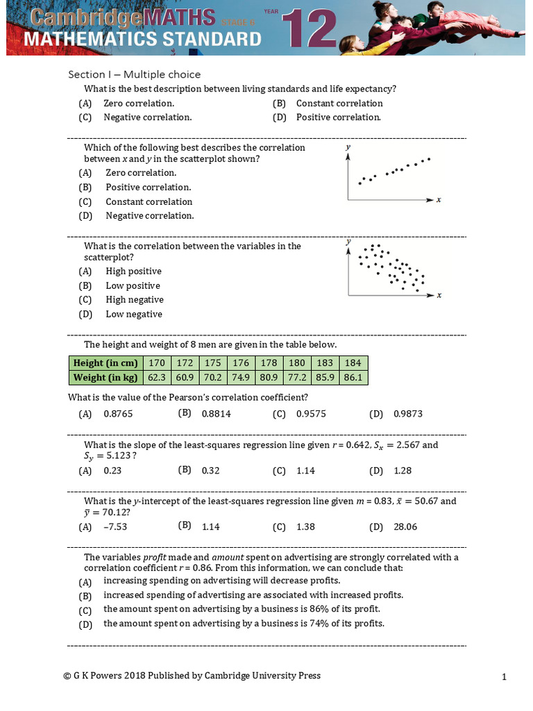 Bivariate Data Analysis Test Questions | PDF | Scatter Plot | Applied ...
