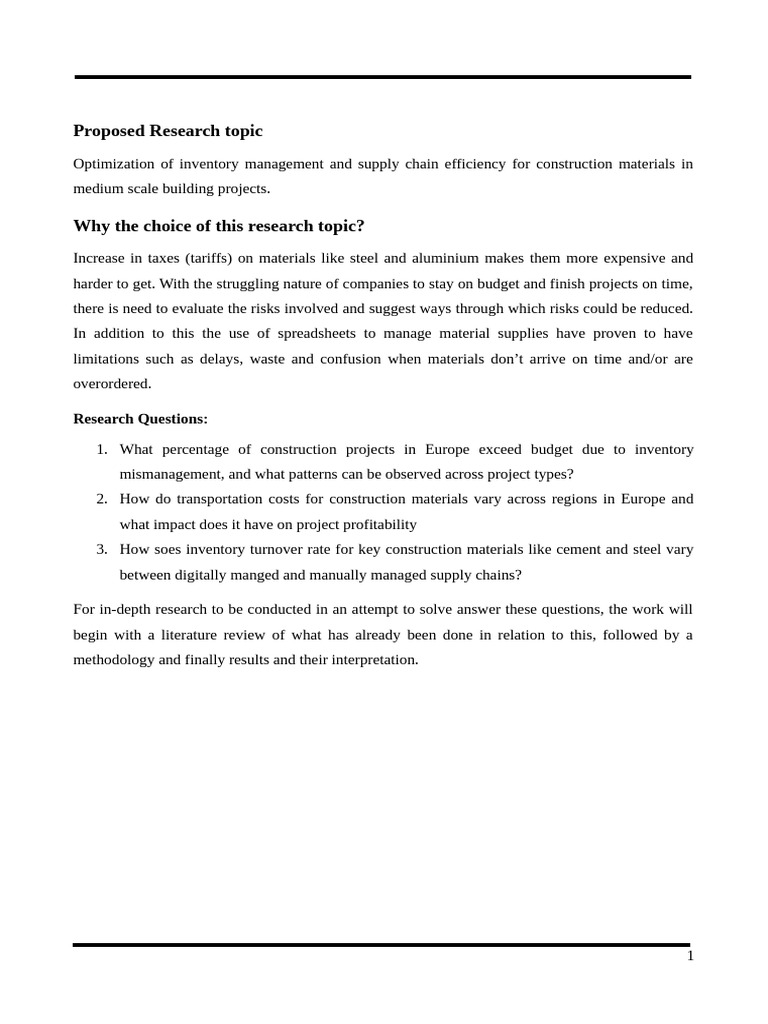 Inventory Management in Construction Projects | PDF