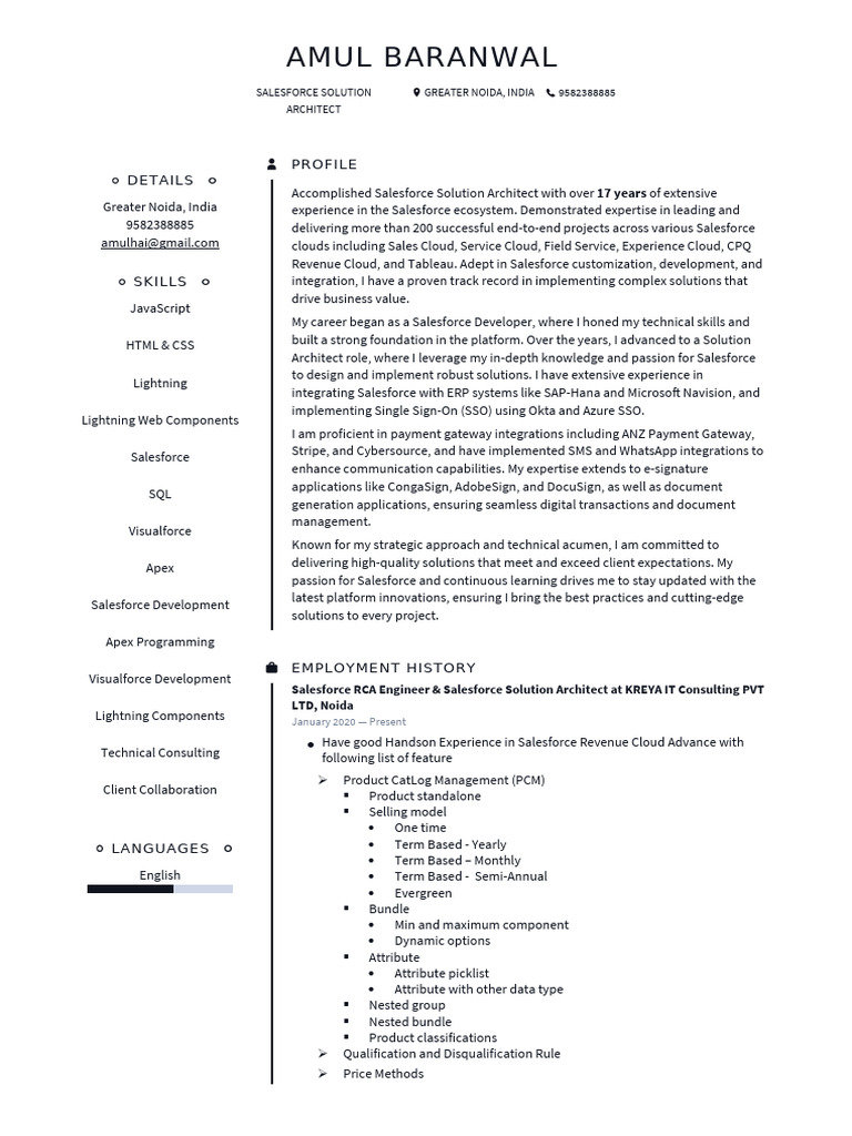 Salesforce Solution Architect Profile | PDF | Cloud Computing ...