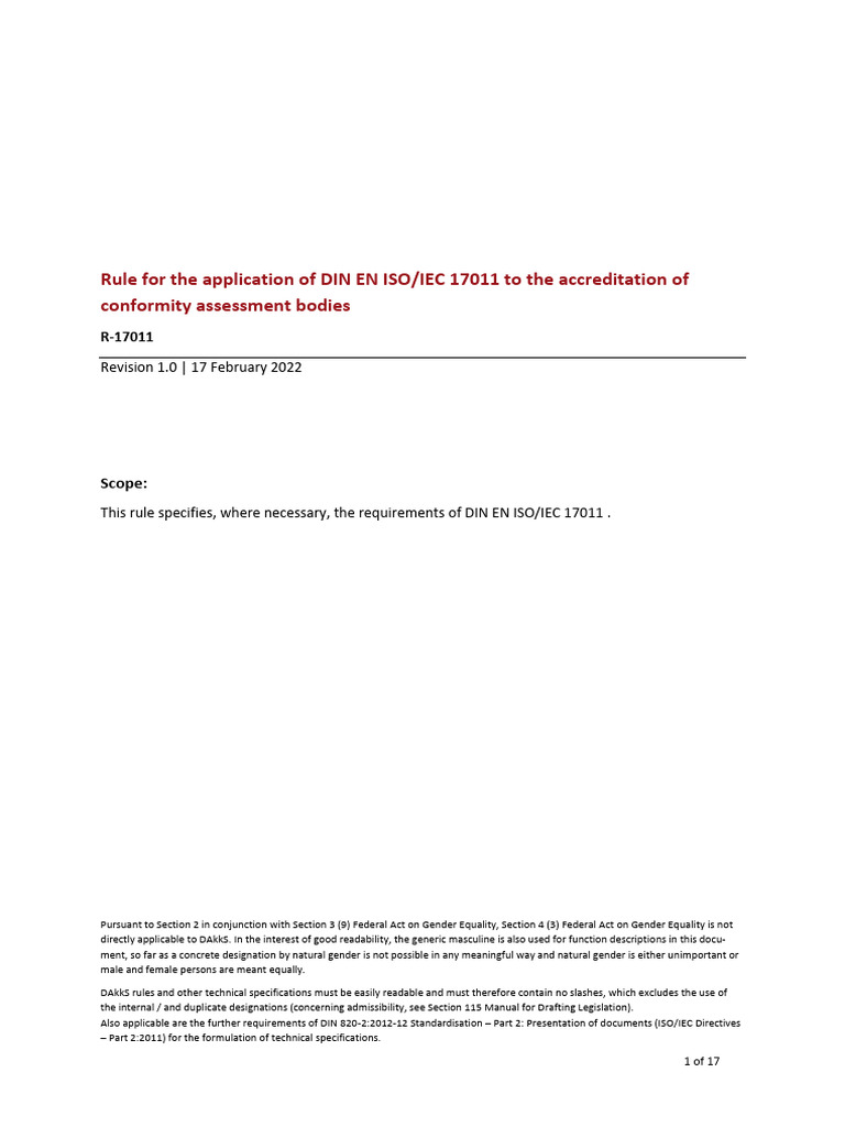 R-17011 - e - Rule For The Application of DIN en ISO - IEC 17011 To The ...