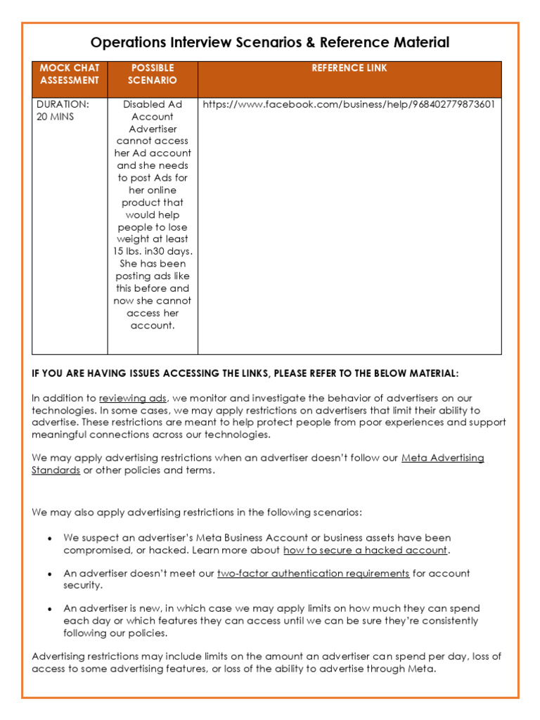 Operations Interview Resource Links | PDF | Facebook | World Wide Web